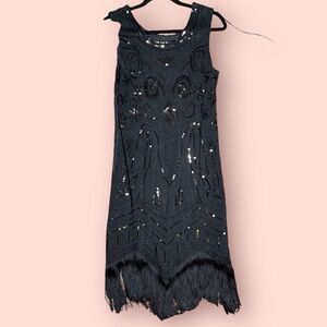 “Black Flapper DressPerfect for 1920s Gatsby Cosplay, Ballroom Dancing & Parties